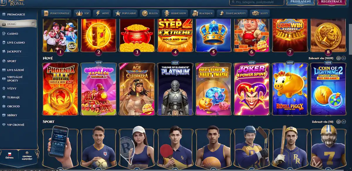 Výherní automaty a sloty v katalogu Rich Royal Casino